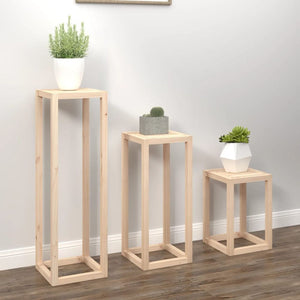 Plant Stand Set Solid Wood Pine